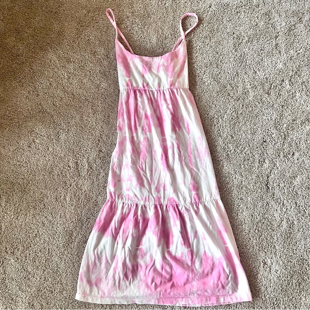 Gap - Women’s (M) Pink & White Tie Dye Midi Dress